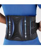 KKM Back Brace for Lower Back Pain Relief | Herniated Disc Sciatica Scoliosis Support | Breathable & Adjustable Belt for Men & Women - Size L Black - Buy Online on GoSupps.com