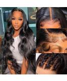30 Inch Brazilian Virgin Hair Body Wave Lace Front Wig - Pre-Plucked with Baby Hair - 200% Density - Glueless and Bleached Knots - Buy Online on GoSupps.com
