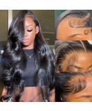 Body Wave Lace Front Human Hair Wig 22 Inch | Pre Plucked 13x4 HD Lace | Glueless 180% Density for Black Women | Bleached Knots | Natural Color - Buy Online on GoSupps.com