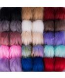 SIQUK 30 Pieces Faux Fur Pom Pom Set - Fluffy Fox Fur Pom Poms for Hats, Scarves, and Bags - 15 Bright Colors - 2 Pcs Per Color - Buy Online on GoSupps.com