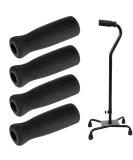 Cane Grip Replacement Foam Handlebars - 4 Pack Black - 4.53 x 0.98 x 0.98 Inch - Buy Online on GoSupps.com