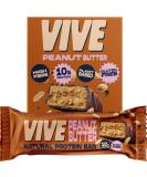 Vive Vegan Protein Bar: 100% Plant Based High Protein Chocolate Coated Snack - Dairy & Gluten Free Peanut Butter - 12 Count Pack - Buy Online on GoSupps.com