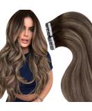 Buy Laavoo Ombre Brown Real Hair Extensions - Tape-In Balayage #4/18/4 45cm 50g 20pcs - Invisible Remy Hair Extensions - Buy Online on GoSupps.com