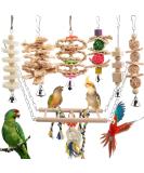 Onebarleycorn Budgie & Parrot Toy Set - 7 Wooden Bird Toys Swings & Canaries for Happy Pet Playtime - Buy Online on GoSupps.com