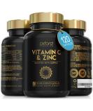 Vitamin C and Zinc Capsules 1200mg Vitamin C Boosted with 40mg Zinc & 2mg Copper per Serving | 120 High Strength Vegan Capsules | Balanced VIT C and Zinc Supplements for Women & Men | Made in The UK - Buy Online on GoSupps.com