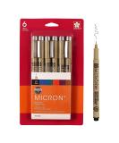 Sakura Pigma Micron Fineliner Pens - Black and Colored Ink - 01 Point Size - 6 Pack - Buy Online on GoSupps.com