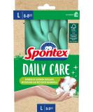 Spontex Daily Care Household gloves made of 100% FSC-certified latex with inner lining made of recycled cotton for all plaster and care work 1 pair size L (8-8.5) MINT - Buy Online on GoSupps.com