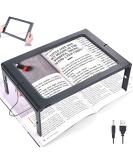 3X Large Lighted Magnifying Glass with 12 LED Lights | Foldable Hands-Free Reading Magnifier for Low Vision and Seniors - Black - Buy Online on GoSupps.com