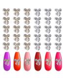 30 Pieces Gold & Silver Alloy Bow Nail Charms with Clear Rhinestone - Nail Art Studs for Women & Girls - Buy Online on GoSupps.com