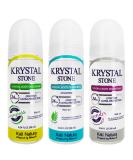 KRYSTAL STONE Deodorant 3-Pack Roll On | Potassium Alum, Aloe Vera, Essential Oils | VEGAN, CRUELTY FREE, ECO-FRIENDLY - Buy Online on GoSupps.com
