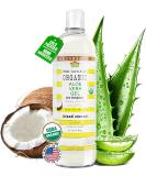 USDA Organic Aloe Vera Gel 12 oz - 100% Pure Cold Pressed Coconut Infused - Best Skin & Hair Care | Made in USA - Buy Online on GoSupps.com