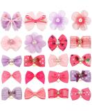 20 Pcs Handmade Cute Dog Hair Bows with Rhinestones and Pearls for Small Dogs - Grooming Accessories in Rose Pink and Purple - Buy Online on GoSupps.com