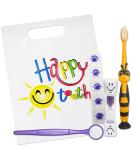 Happy Teeth Gift Bag - Children's Toothbrush, Timer, Tablets & Mirror (Purple) - Buy Online on GoSupps.com