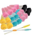 500PCS Disposable Eyelash Brushes - Upgraded Mascara Wands & Makeup Applicators for Eyelash Extensions & Eyebrow Grooming in Crystal Pink Yellow Green Black Blue - Perfect for Professionals & DIY - Buy Online on GoSupps.com