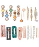 Mehayi Handmade 20-Piece Pearl & Acrylic Resin Hair Clips | Marble Alligator Bobby Pins & Glitter Crystal Geometric Accessories | Perfect Gifts for Women and Girls - Buy Online on GoSupps.com