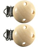 Natural Wood Pacifier Clip - 2 Pack Pollutant-Free Baby Clips | Safe Stylish & Durable - Buy Online on GoSupps.com
