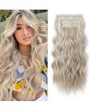 Reecho clip in extensions 4PC Blond Hair Extensions Clip in hair extensions 60 cm thick long beach shafts hair parts invisible tip natural soft hair parts - ash blonde with highlights - Buy Online on GoSupps.com