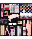 Flexible Nail Practice Hand Kit with Nail Drill, Dryer Lamp & Acrylic Powder - Beginner's Fake Nail Training Set - Buy Online on GoSupps.com