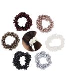 Elastic Hair Ties & Scrunchies - 6-Piece Art Pearl Hair Bands for Women Girls & Kids - Stylish Hair Jewelry - Buy Online on GoSupps.com