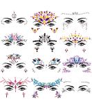 SIQUK 12 Sets Mermaid Face Jewels - Festival and Rave Crystal Gems for Eye and Body, Party Face Jewel Stickers - Buy Online on GoSupps.com