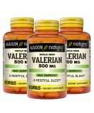 Mason Natural Valerian Root 500mg - Herbal Sleep Aid for Healthy & Restful Sleep, 180 Capsules (3 Pack) - Buy Online on GoSupps.com