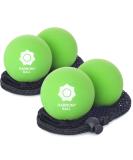 Natural Rubber Massage Balls Set - 2 x 6.3 cm Green for Fascia & Self-Massage - Ideal for Relaxation and Recovery - Buy Online on GoSupps.com