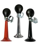 3 Pack Bike Bugle Horn Metal Air Horn Retro Metal Squeeze Bulb Clown Horn Fits Kids Bicycle Handle Bar and Golf Cart, Silver, Black , Red sliver, black and red - Buy Online on GoSupps.com