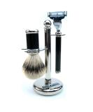 Golddachs 3-Piece Shaving Set in Carbon Look - Premium Men's Shaving Kit | International Shipping Available - Buy Online on GoSupps.com