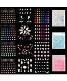 12 Sheets Face Jewels Adhesive Rhinestones Crystal Stickers+15g Chunky And Fine Mix Glitter, Eye Face Body Rave Outfits Clothes for Women, Mermaid Face Gems Rave Festival Accessories, Face Body Makeup - Buy Online on GoSupps.com