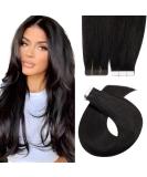 Buy Elailite Real Hair Extensions Tape-In #1B Natural Black - 20 Pieces Invisible Glue 30cm 30g - Buy Online on GoSupps.com