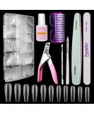 Buy Ywinler Artificial Long Coffin Nail Tips - False Nails with Box Clipper & File for Perfect Manicure - International Shipping Available - Buy Online on GoSupps.com