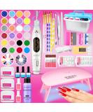 Professional Acrylic Nail Kit for Beginners - Glitter Powder Set with Nail Drill & UV LED Lamp - Buy Online on GoSupps.com