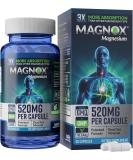 MAGNOX 520 - High Absorption 520mg Magnesium Supplement with Dead Sea Minerals for Sleep & Muscle Pain Relief - Vegan Kosher Halal Gluten-Free - 60 Caps - Buy Online on GoSupps.com