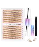 280pcs Lankiz Brown Eyelash Extensions Set - 20D C Curl Mix 9-15mm Individual Lashes with Adhesives Glue Remover & Applicator | Perfect for Beginners - Buy Online on GoSupps.com