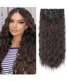 REECHO 5PCS Brown Clip in Hair Extensions 24 Thick Long Loose Waves HE002 - Dark Chocolate Brown | Natural Soft Hairpieces for Women - Buy Online on GoSupps.com