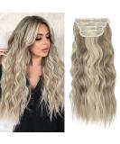 Buy Cheap Clip in Extensions - Long Wavy Synthetic Blonde Hairpiece Set | 4 Piece Ash Blonde & Natural Blonde for Women - Buy Online on GoSupps.com