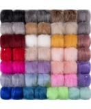 SIQUK 50 Pieces Faux Fur Pom Pom Balls - Bright 25 Colors - Hats, Beanies, Shoes, Scarves, Gloves, Bags Accessories - Buy Online on GoSupps.com