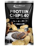 Ironmaxx Protein Chips 40 - Black Pepper & Salt | High Protein Low Carb Gluten-Free Snack | 50g | International Shipping Available - Buy Online on GoSupps.com