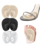 Metatarsal Pads & Heel Inserts for Women | Ball of Foot Cushions & Arch Support | All Day Pain Relief | Reusable Heel Pads for Loose Shoes | 3 Pairs Beige Black & Clear - Buy Online on GoSupps.com