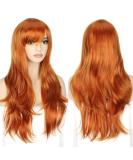 YEESHEDO Women's 28" 70 cm Cosplay Wig Long Wavy Curly Hair Ends with Bangs Wigs for Girls Heat Resistant Synthetic Wig for Party Costume Anime Halloween (Ginger) - Buy Online on GoSupps.com