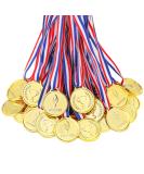 Caydo 100 Pieces Gold Medals for Kids Medals for Awards Plastic Winner Award Medals for Kids - Buy Online on GoSupps.com