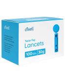 OWell Twist Top Lancets 30G 100ct | Thin Needle Lancets for Blood Glucose & Keto Testing - Buy Online on GoSupps.com