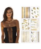 Terra Tattoos Metallic Gold Henna Temporary Tats 75+ Mandala Tattoos Feathers  Dream Catcher  Arrows Waterproof Nontoxic Long Lasting for Beach  Festivals  & Parties - Buy Online on GoSupps.com