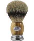 Buy Hans Baier Exclusive Shaving Brush - Silver Tip Teakwood Metal Base Size 3 | Premium Quality for the Perfect Shave - International Shipping Available - Buy Online on GoSupps.com