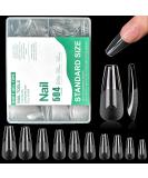 504 Pieces of Long Soft Gel Nail Tips - Pre-Buff PMMA Resin Full Cover Ballerina Nail Tips for DIY Nail Art - 10 Sizes - International Shipping - Buy Online on GoSupps.com