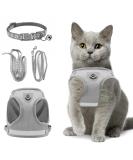 Adjustable Cat Dishes with Leash - Soft Lining Breathable Mesh & Reflective Outdoor Training Set XS (Gray) | International Shipping Available - Buy Online on GoSupps.com