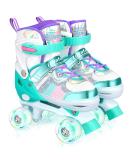 Luyata Roller Skates for Kids | Adjustable Sizes for Ages 3-12 | Light Up Wheels | 3 Color Options | Beginners Roller Skates in Medium Green - Buy Online on GoSupps.com