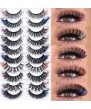 IFLOVEDEKD 10 Pairs Colored Russian Strip Lashes - 5 Colors, 8 Styles - Wispy Faux Mink - Fluffy & Long - Reusable D Curl Lash Strips - Buy Online on GoSupps.com