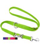 Dey Premium Dog Leash - 2m Reflective Nylon 3-Way Adjustable for All Dog Sizes | Doubleein Tow & Puppy Leash in Green - Buy Online on GoSupps.com