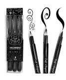 Craft 'n' Beyond Calligraphy Brush Pens Pack of 3 Small Medium and Large Markers for Hand Lettering Art Drawing Sketching Scrapbooking Journaling - Beginner Kit with Fadeproof Black Ink - Buy Online on GoSupps.com